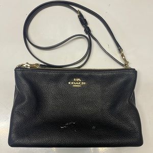 Coach black leather Crossbody bag